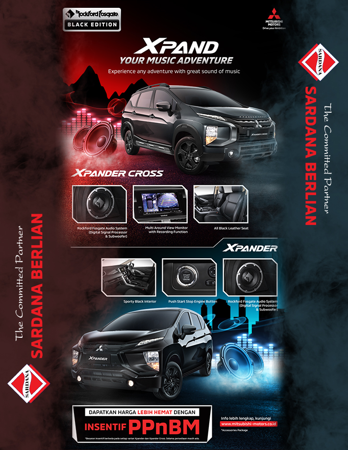 Harga, Promo dan Simulasi Kredit Xpander Rockford Fosgate Black Edition Medan Juni 2021 (Setelah PPnBM 50%)